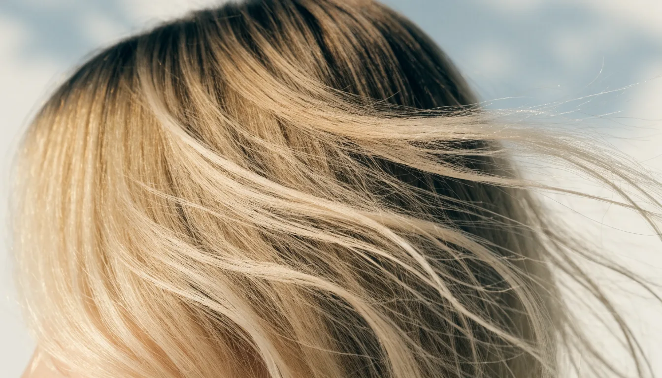 Zbliżenie na miękkie przejścia odcieni w blond baleyage